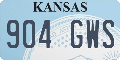 KS license plate 904GWS