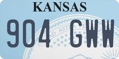 KS license plate 904GWW
