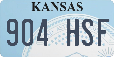 KS license plate 904HSF
