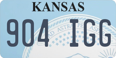 KS license plate 904IGG