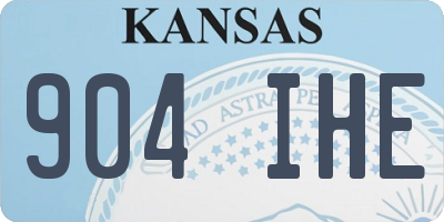 KS license plate 904IHE