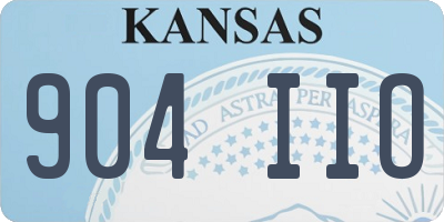 KS license plate 904IIO