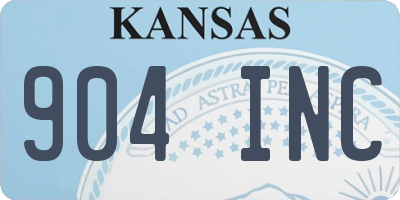 KS license plate 904INC