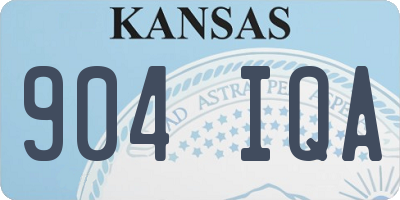 KS license plate 904IQA
