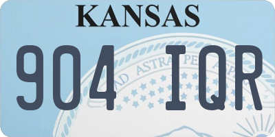 KS license plate 904IQR