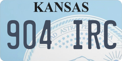 KS license plate 904IRC