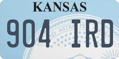 KS license plate 904IRD