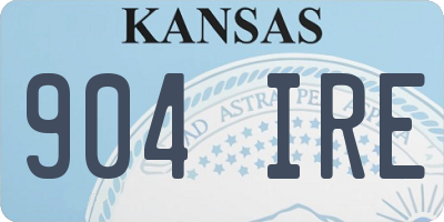KS license plate 904IRE