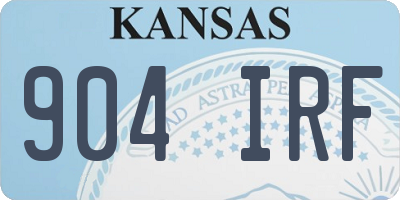 KS license plate 904IRF