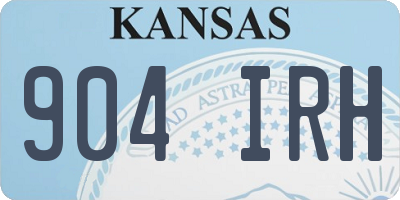 KS license plate 904IRH