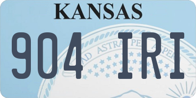 KS license plate 904IRI
