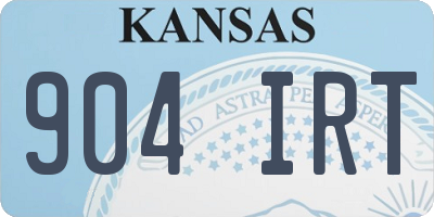 KS license plate 904IRT