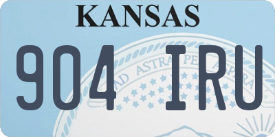 KS license plate 904IRU