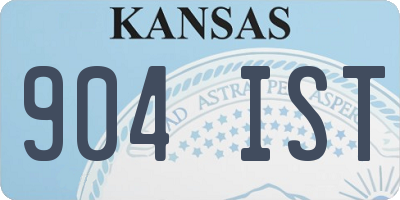 KS license plate 904IST