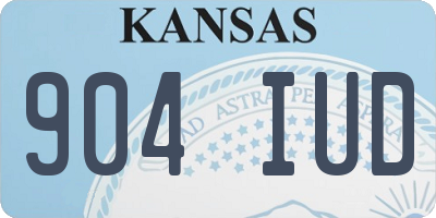KS license plate 904IUD