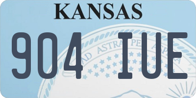 KS license plate 904IUE