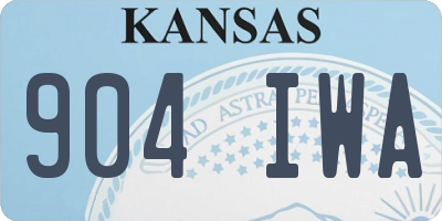 KS license plate 904IWA