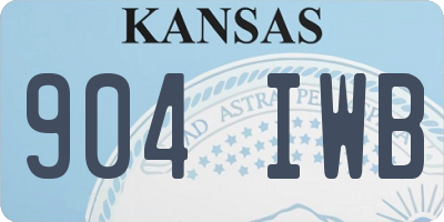 KS license plate 904IWB