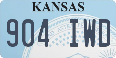 KS license plate 904IWD