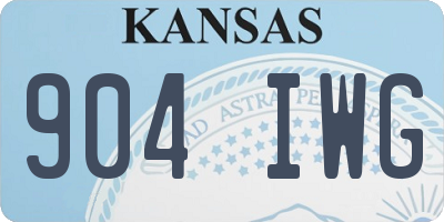KS license plate 904IWG