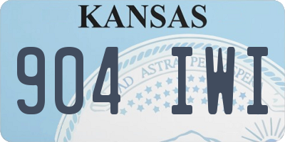 KS license plate 904IWI