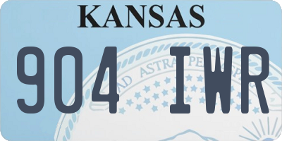 KS license plate 904IWR