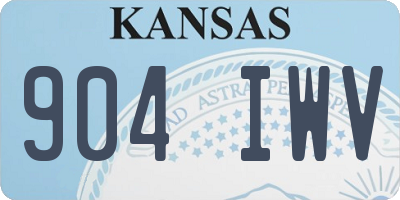 KS license plate 904IWV