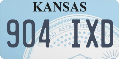 KS license plate 904IXD