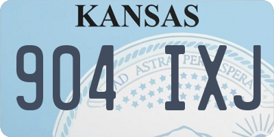 KS license plate 904IXJ