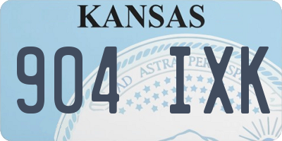 KS license plate 904IXK