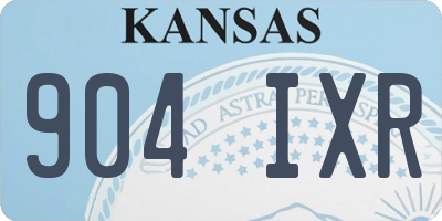KS license plate 904IXR