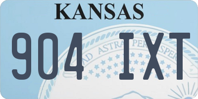 KS license plate 904IXT