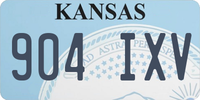 KS license plate 904IXV