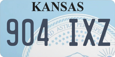 KS license plate 904IXZ
