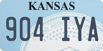 KS license plate 904IYA