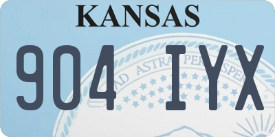 KS license plate 904IYX