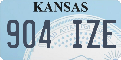 KS license plate 904IZE