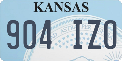 KS license plate 904IZO