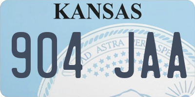 KS license plate 904JAA