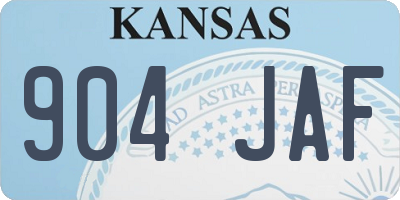 KS license plate 904JAF