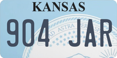 KS license plate 904JAR