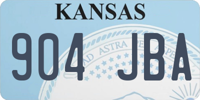 KS license plate 904JBA