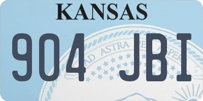 KS license plate 904JBI