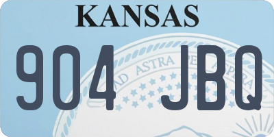 KS license plate 904JBQ
