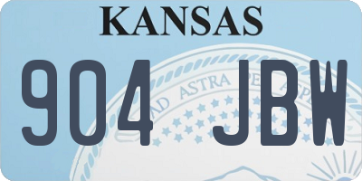 KS license plate 904JBW