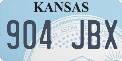 KS license plate 904JBX