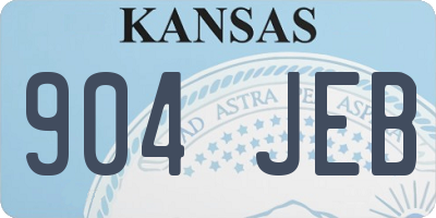 KS license plate 904JEB