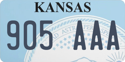 KS license plate 905AAA
