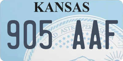 KS license plate 905AAF