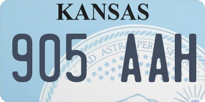 KS license plate 905AAH